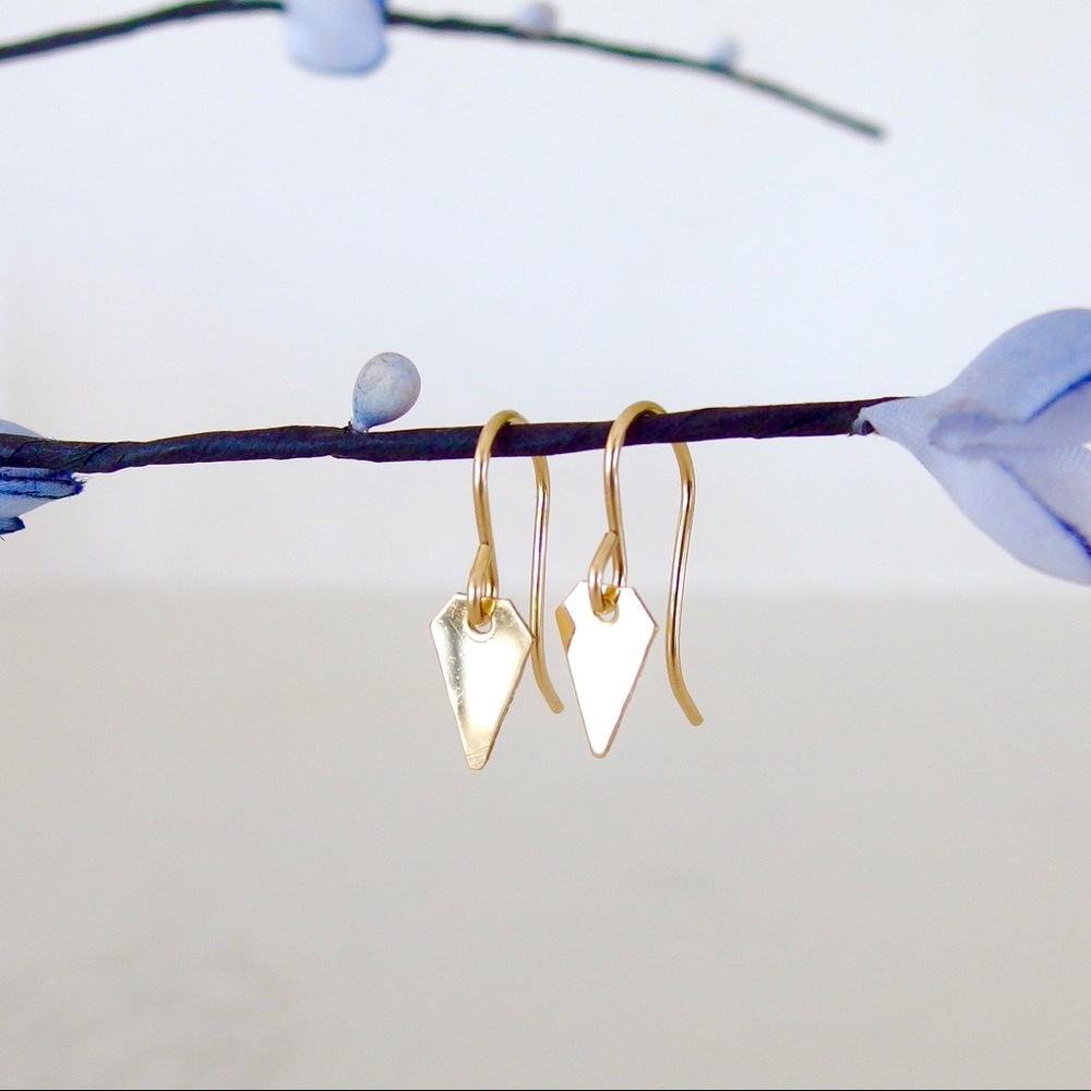 New geometric spike drop earrings 14k gold filled